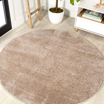 Haze Solid Low-pile Area Rug Beige
